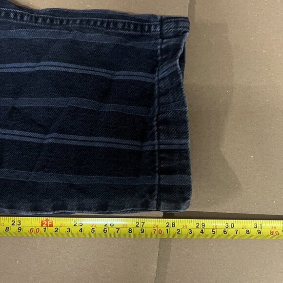 Boyish KIRBY Womens Stripe Straight Leg Jean Sz 26 in DELIVERANCE Black White - Picture 8 of 10